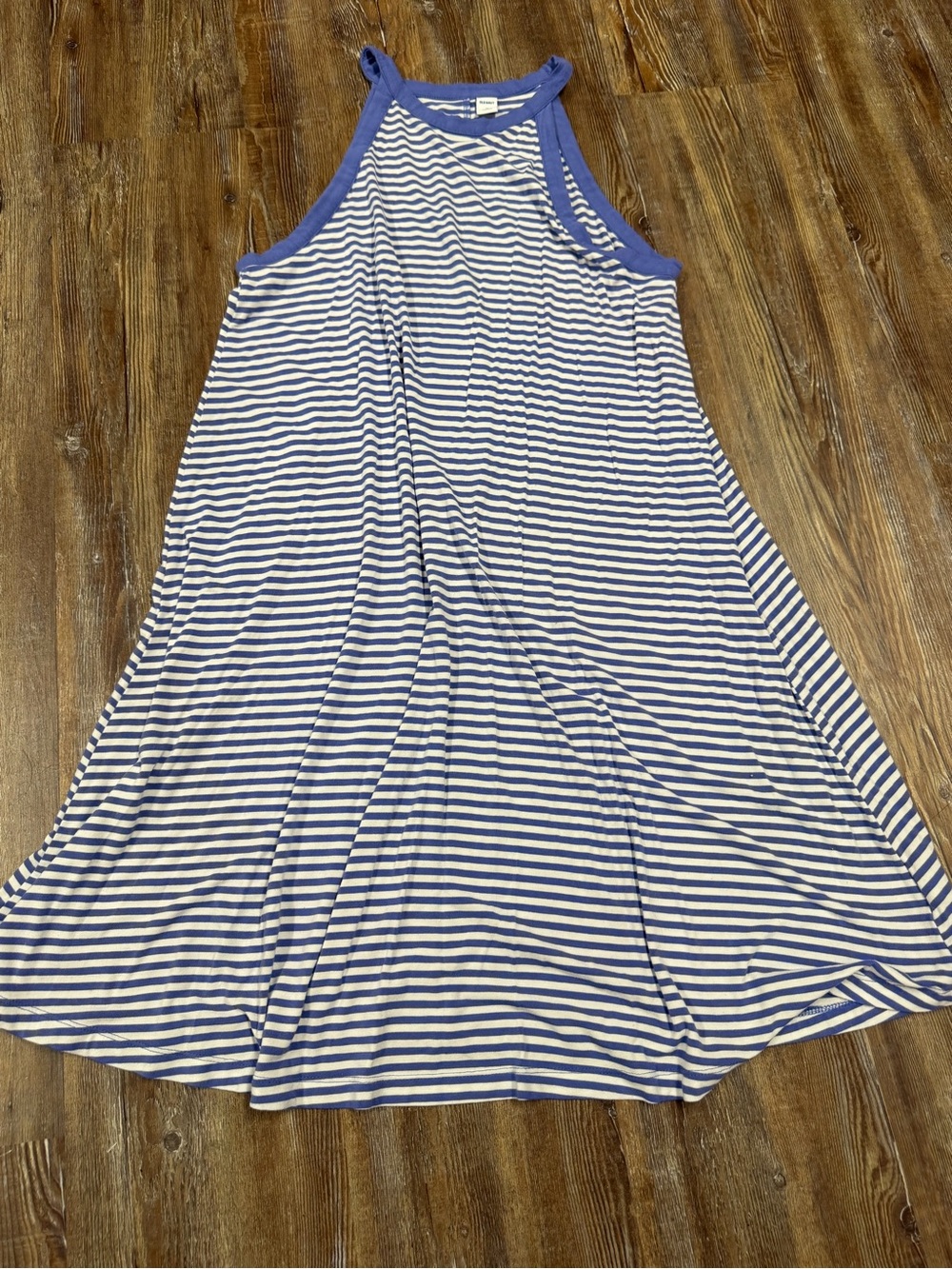 Old Navy white/blue striped halter dress in a M